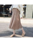 Tataria Polka Dot plisowana spódnica aksamitna wysokiej zwężone długie spódnice damskie Maxi spódnica kobiety spódnice moda 2019