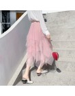 Tulle spódnice kobiet Faldas Mujer Moda 2019 Moda elastyczna wysoka talia Mesh Tutu Maxi plisowana długa Midi Saias jupiter kobi