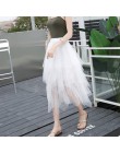 Tulle spódnice kobiet Faldas Mujer Moda 2019 Moda elastyczna wysoka talia Mesh Tutu Maxi plisowana długa Midi Saias jupiter kobi