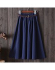 Midi długość kolana lato spódnica kobiety z paskiem 2019 moda koreański panie wysokiej talii plisowana spódnica szkoła spódnica 