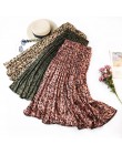 Surmiitro Leopard Print plisowana spódnica kobiet jesień zima 2019 Midi długi koreański elegancki wysoka talia linia słońce spód