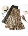 Surmiitro Leopard Print plisowana spódnica kobiet jesień zima 2019 Midi długi koreański elegancki wysoka talia linia słońce spód