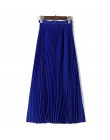 Anasunmoon wiosna czeski plisowane długie spódnice kobiet lato jednolity kolor wysokiej talii długa spódnica szyfonowa Tutu eleg