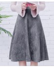 Neophil kobiety Suede spódnica midi z wysokim stanem 2019 zima w stylu Vintage styl plisowane panie linii czarny Flare spódnica 