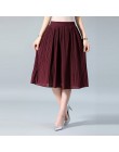 SNOW PINNACLE kobiety spódnica szyfonowa lato cienkie stałe plisowana spódnica kobiet Saias Midi Faldas w stylu Vintage kobiety 