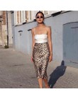 Gorąca sprzedaż wysokiej talii Leopard spódnica trzy czwarte kobiet ukryte elastyczny pas Silk Satin spódnice Slip styl zwierząt