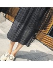 GIGOGOU Tulle spódnice kobiet czarny szary wiosna lato elastyczna wysokiej talii plisowana spódnica trzy czwarte kostki długość 