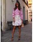 Stylowa Chic Polka Dot druku Ruched asymetryczne Mini spódnica Za 2019 moda kobiety spódnice Casual Streetwear jupiter Femme