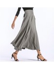 Colorfaith 2019 kobiety szczelina długa Maxi spódnica w stylu Vintage moda damska plisowane Flared kieszenie Lace Up łuk Plus ro