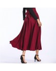 Colorfaith 2019 kobiety szczelina długa Maxi spódnica w stylu Vintage moda damska plisowane Flared kieszenie Lace Up łuk Plus ro