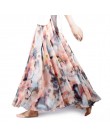 Kobiety moda Florals drukuj długa spódnica kobiet w stylu Boho elastyczna wysoka talia szyfonowa Casual plaża spódnice Saias 19 