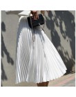 2018 wysoka talia kobiety długa spódnica biała plisowana spódnica Fashion Design Top marka kobiety spódnice kobiece długie spódn