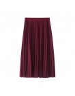 Nowa moda damska wysokiej talii plisowana jednolity kolor pół długość elastyczna spódnica promocje Lady czarny różowy