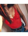 Kryptograficzny różowy neon klasyczne Sheer koronkowe body kobiety Sexy Backless Mesh kombinezon w paski wysokie cięcie body str