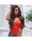 Kryptograficzny różowy neon klasyczne Sheer koronkowe body kobiety Sexy Backless Mesh kombinezon w paski wysokie cięcie body str