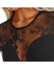 SEBOWEL 2019 czarny Sexy koronkowe Body kobieta z krótkim rękawem lato Lady ciała najwyższej ubrania dla kobiet Bodycon Sheer gł