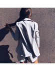 Bawełniana pościel lato garnitur kobiet 2 sztuk zestaw dres dla kobiet luźne Blazer & łuk elastyczny pas krótki Pant Suits wysok