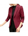 Czarne kobiety Blazer 2019 formalne Blazers pani urząd garnitur do pracy kieszenie kurtki płaszcz Slim czarny kobiety Blazer Fem