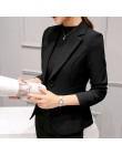Czarne kobiety Blazer 2019 formalne Blazers pani urząd garnitur do pracy kieszenie kurtki płaszcz Slim czarny kobiety Blazer Fem