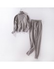 Kobiety sweter garnitur i ustawia na co dzień jesień zima 2 sztuk dres dorywczo z dzianiny kobiet spodnie + bluzy z kapturem kos