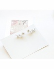 E0123 Koreański Biżuteria New Crystal Przód Tył Dwustronna Stadniny Kolczyki Dla Kobiet Moda Ear Cuff Piercing Kolczyk Prezent H