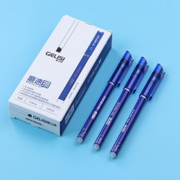Ruixiang Frixion długopis żelowy szkoła wymazywalnej długopis z żelowym wkładem 0.5mm kryształ niebieski czarny Standard pisania