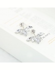 E0123 Koreański Biżuteria New Crystal Przód Tył Dwustronna Stadniny Kolczyki Dla Kobiet Moda Ear Cuff Piercing Kolczyk Prezent H