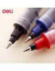 Deli 3 sztuk 0.5mm czarny niebieski czerwony kolorowy atrament długopis żelowy długopisy szkolne materiały biurowe pisanie widoc