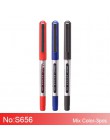 Deli 3 sztuk 0.5mm czarny niebieski czerwony kolorowy atrament długopis żelowy długopisy szkolne materiały biurowe pisanie widoc