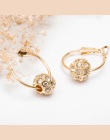 Moda Austriackiej Crystal Ball Złoty/Srebrny Kolczyki Wysokiej Jakości Kolczyki Dla Kobiety Wedding Party Biżuteria Boucle D'ore