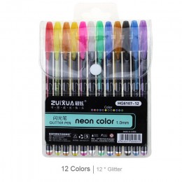 12/18/24/36/48 sztuk/paczka kreatywny Flash długopisy żelowe zestaw kolor długopis żelowy Glitter metalowe diy koreański szkicow