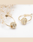 Moda Austriackiej Crystal Ball Złoty/Srebrny Kolczyki Wysokiej Jakości Kolczyki Dla Kobiety Wedding Party Biżuteria Boucle D'ore