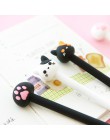 1 Pc 0.5mm śliczny kot długopis żelowy Papelaria Cartoon Kawaii szkolne szkolne materiały papiernicze czarne pióro wieczne