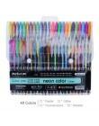 48 długopisy żelowe w różnych kolorach zestaw rysunek malowanie kolorowe brokat sztuki pisaki uczeń szkoły biurowe pisanie biuro