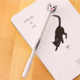 1 sztuka biurowe Cartoon śliczne kot długopis żelowy kreatywny Bent szkoła dostaw biuro prezent na Boże Narodzenie uchwyty Kawai