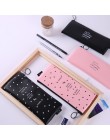 Śliczne różowe piórnik dla dziewczyn Kawaii czarny biały Dot Pu skórzany długopis torba biurowe etui biuro szkolne Zakka escolar
