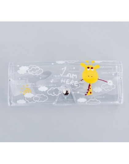 1 sztuk Cartoon zwierząt przezroczyste plastikowe okulary Protector Case z metalowym przyciskiem pudełko na okulary przeciwsłone