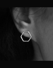 Proste Koreański Kreatywny Geometryczne Hexagon Stadniny Kolczyki dla Kobiet Małe Ucho Stadniny Orki Brincos Ear Biżuteria Dziew