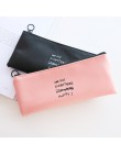 Uroczy piórnik białe kropki piękne wodoodporne PU skórzany długopis torba biurowe biuro szkolne ołówek torba różowy czarny