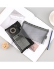 1 sztuk przezroczysty siatka Zipper Pen torba piórnik przechowywania pakiet dla Grils koreański papiernicze artykuły szkolne dar