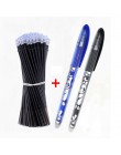 53 sztuk/partia wymazywalnej długopis napełniania zestaw zmywalny uchwyt 0.5mm niebieski czarny atrament kasowalna długopis nape