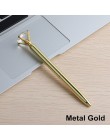 1 sztuk Big Carat diament kryształowy długopis klejnot długopis pierścień ślub biuro metalowy pierścień rolki różowe złoto srebr