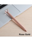 1 sztuk Big Carat diament kryształowy długopis klejnot długopis pierścień ślub biuro metalowy pierścień rolki różowe złoto srebr