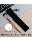 1 sztuk GENKKY różowe złoto długopis pręt ze stali nierdzewnej obrotowy metalowy długopis długopisy biurowe na biuro i szkolne