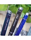 6 sztuk/zestaw 0.5mm wymazywalnej długopis niebieski czarny atrament napełniania długopis pióro do szkoły dostaw Student pisanie