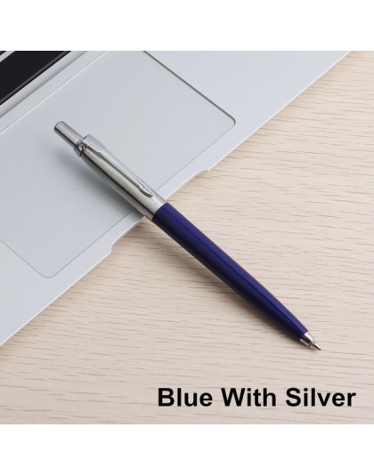 1 sztuk GENKKY długopis metalowy materiał naciśnij styl długopisy szkolne biurowe pisanie punkt 0.7mm atrament kolory czarny nie