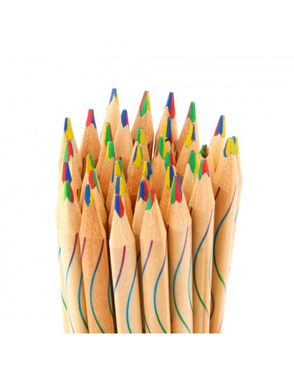 10 sztuk/partia DIY śliczne Kawaii drewniane kolorowe ołówek drewna kolor tęczy ołówek dla Kid szkoła Graffiti rysunek malarstwo