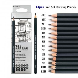 14 sztuk/zestaw szkic i zestaw ołówków HB 2B 6 H 4 H 2 H 3B 4B 5B 6B 10B 12B 1B ołówki pisanie ogrodnicze szkoły dostaw