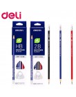 Deli standardowe ołówki 12 sztuk/zestaw HB trójkąt ołówki z gumką dla dziecka nauczyć się pisać wygodnie artykuły szkolne/biurow