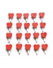 20 sztuk Mini serce miłość drewniane ubrania papier fotograficzny Peg Pin Clothespin Craft pocztówka klipy Home dekoracje ślubne